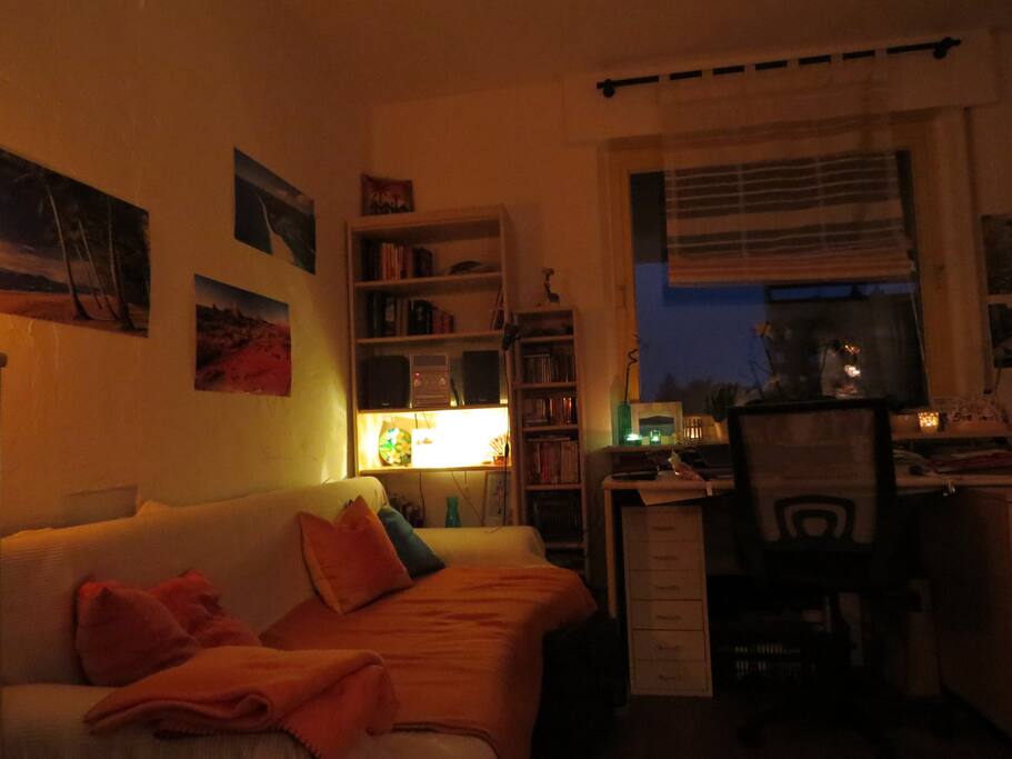 cozy room with bed