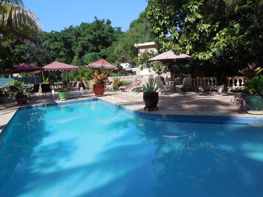 Large common area with splendid pool