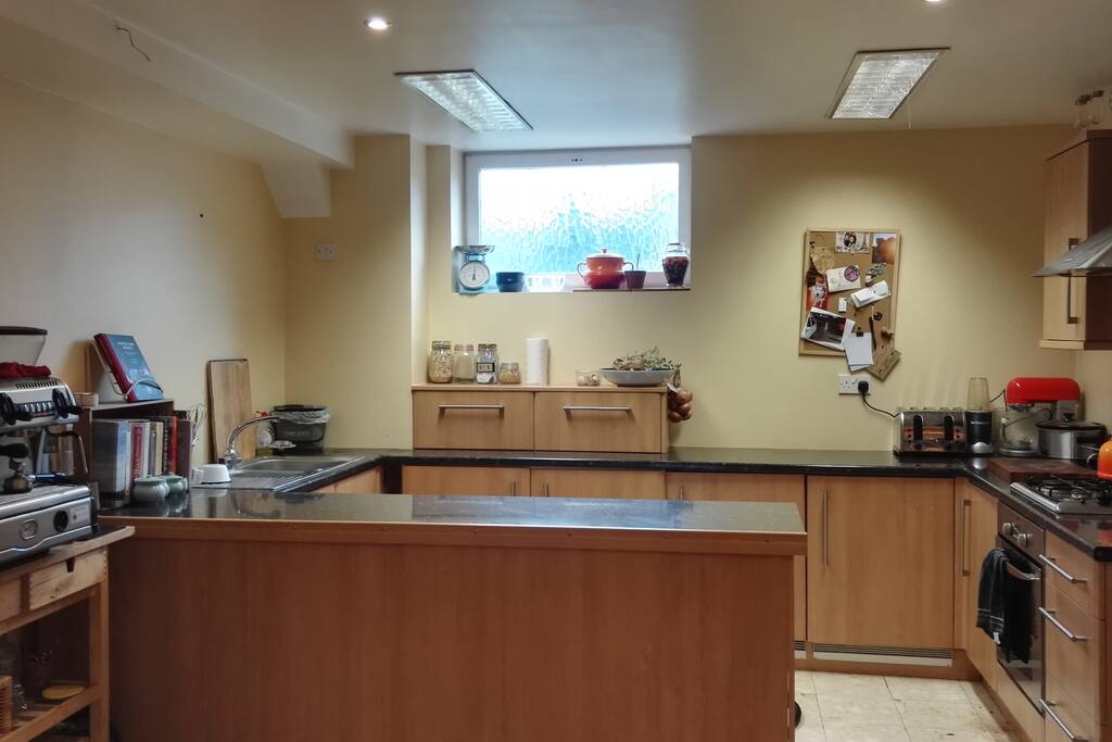The kitchen area