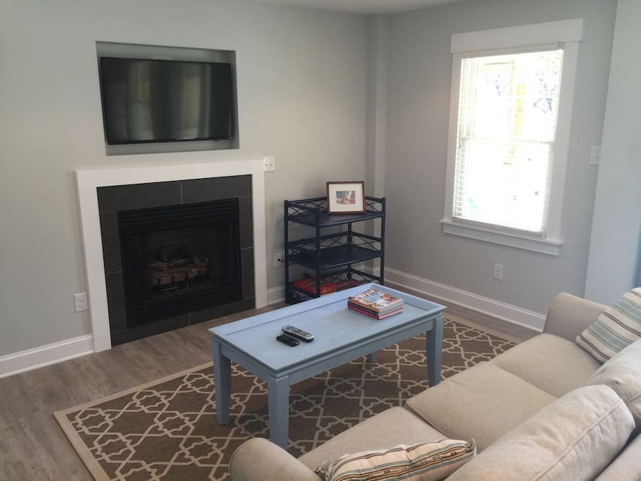 Living room with gas fireplace