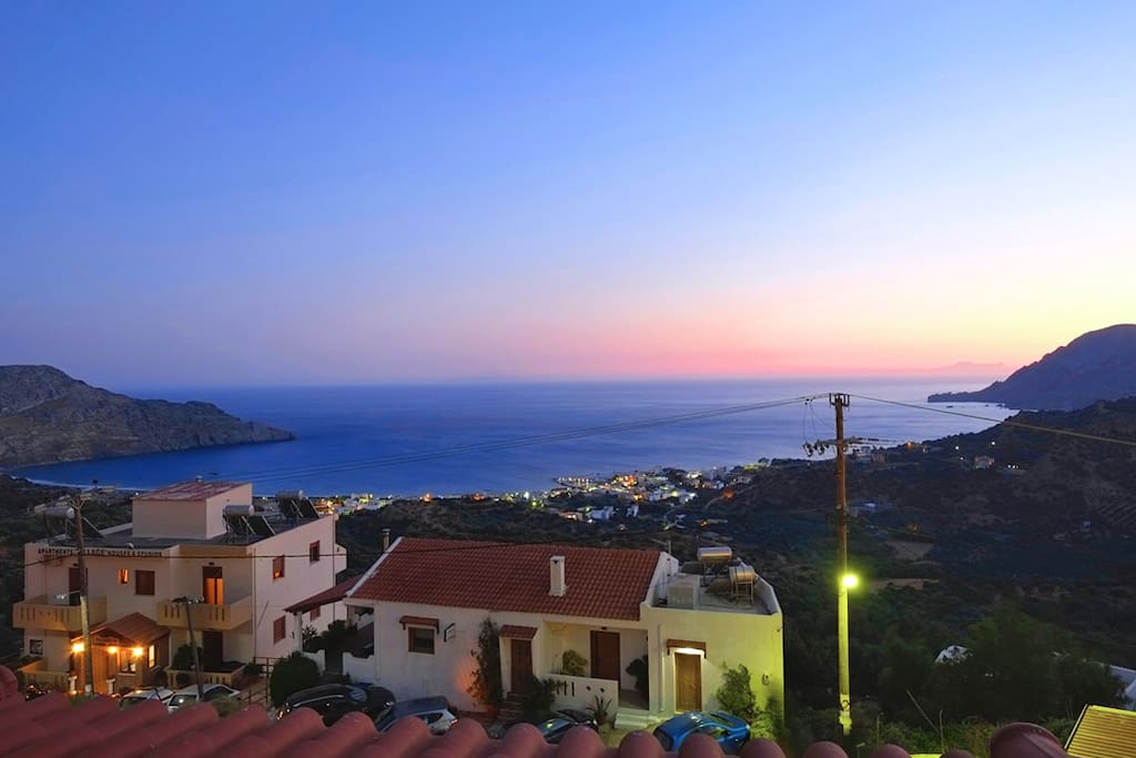After sunset view from the balcony of the apartments