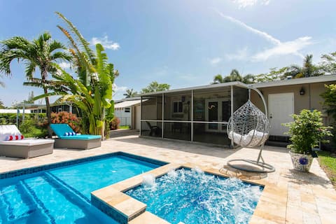 MIAMI Art Villa/Heated Saltwater Pool & SPA/EV