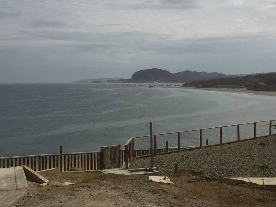 View of the coastline and ocean from the bungalow.