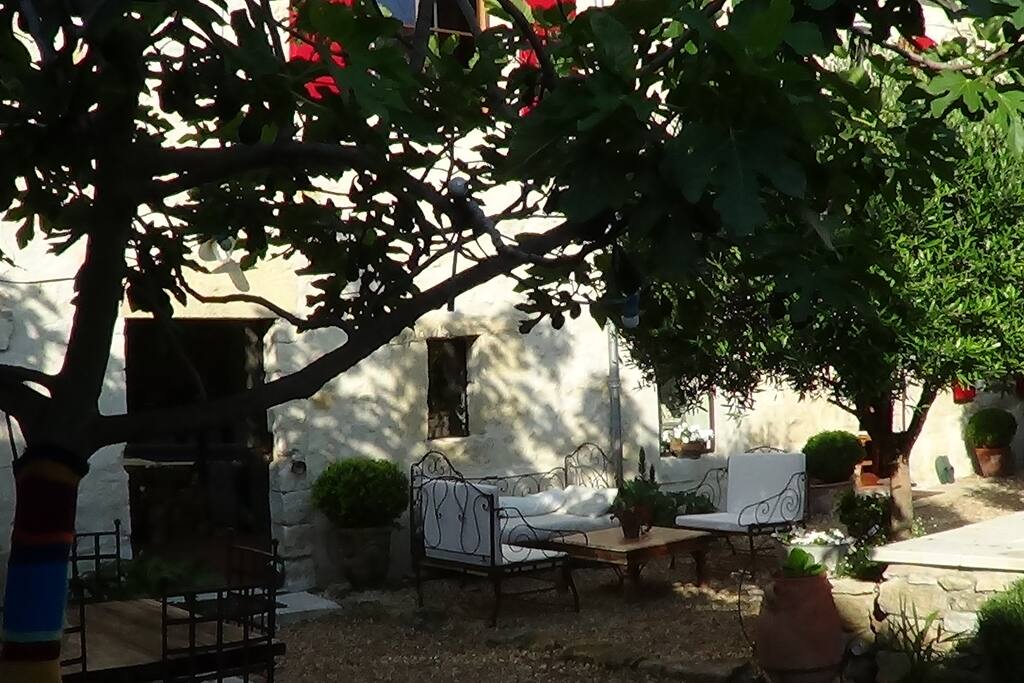La maison vue du jardin.