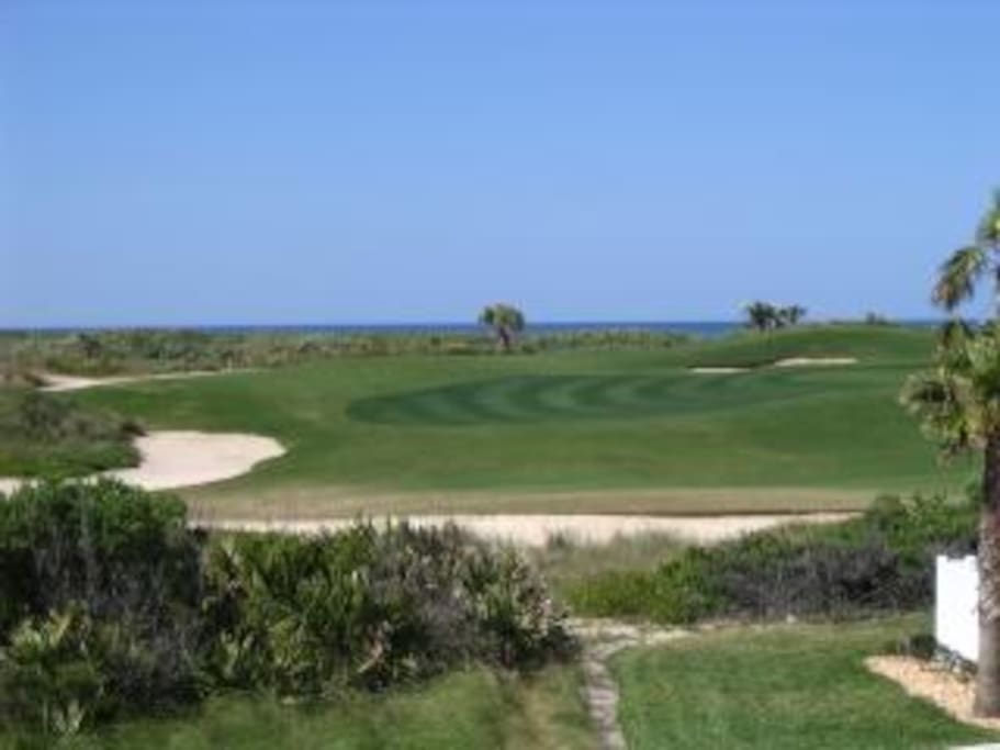 Golf course view, with ocean in distance (better ocean views directly looking east)