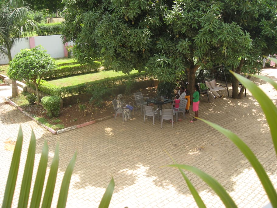 A view of the garden from the balcony.