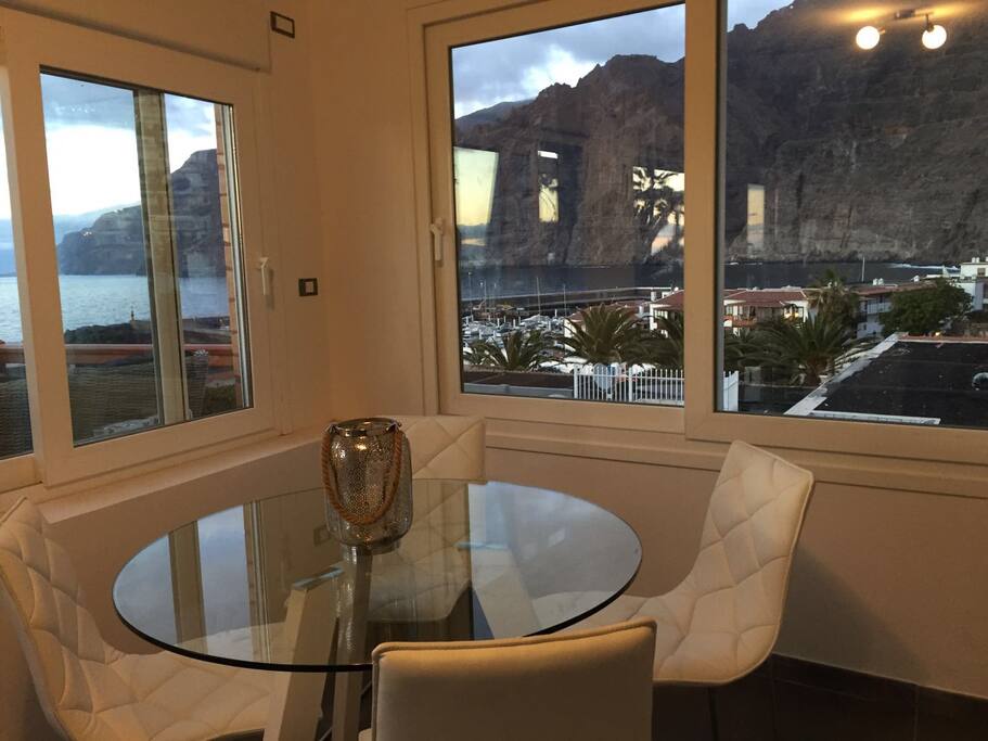 Dining table next to the kitchen.
