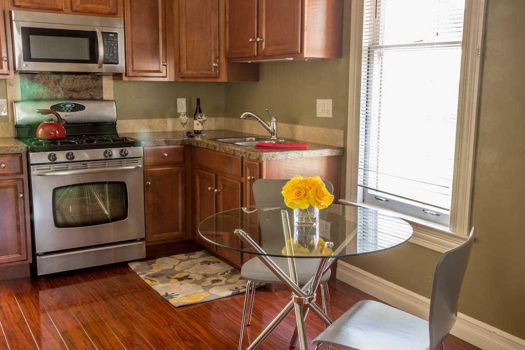 Enjoy a leisurely cup of coffee in the morning in your fully, equipped Kitchen.