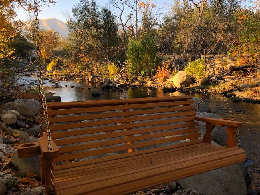 The swing is the perfect spot to enjoy nature