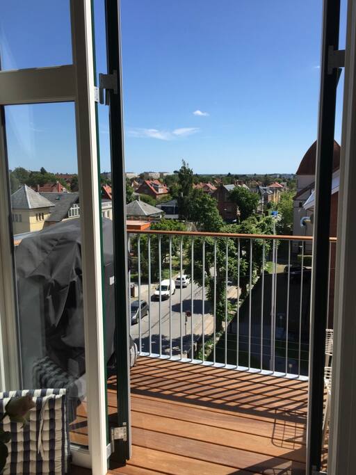 Balcony faces south and has a barbecue