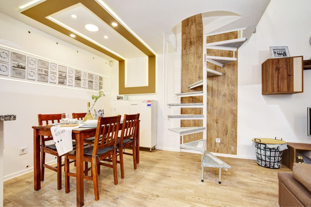 Dining table, stairs - 1st floor