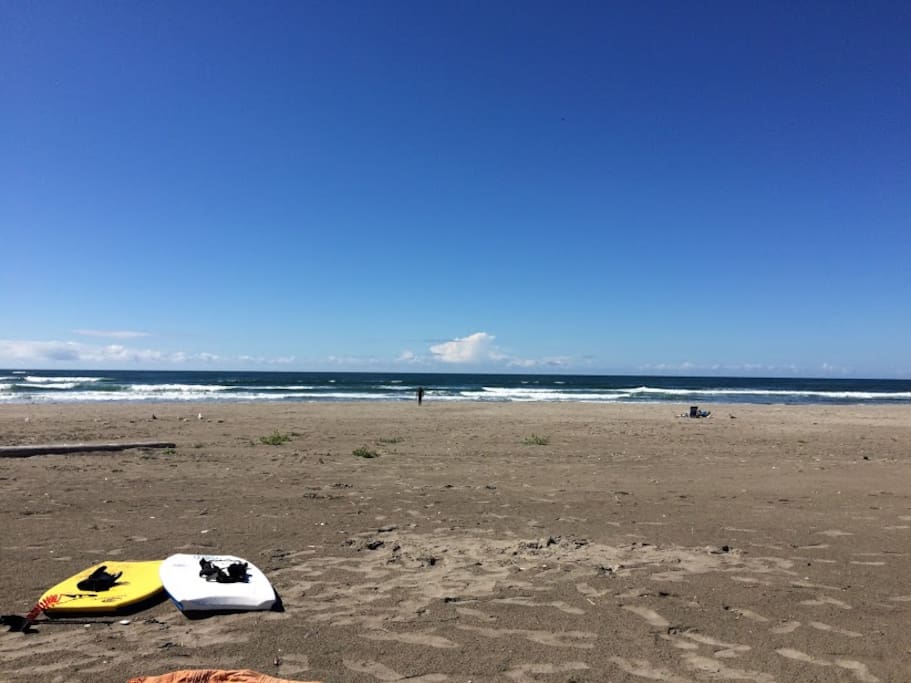 Your summertime getaway awaits! Enjoy our boogie boards and catch some waves.