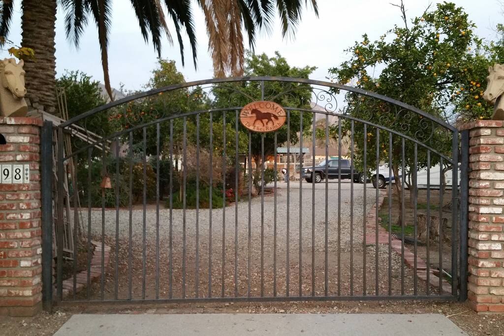 Gated Private entry to The Mother Ranch on 3/4 acre secluded property