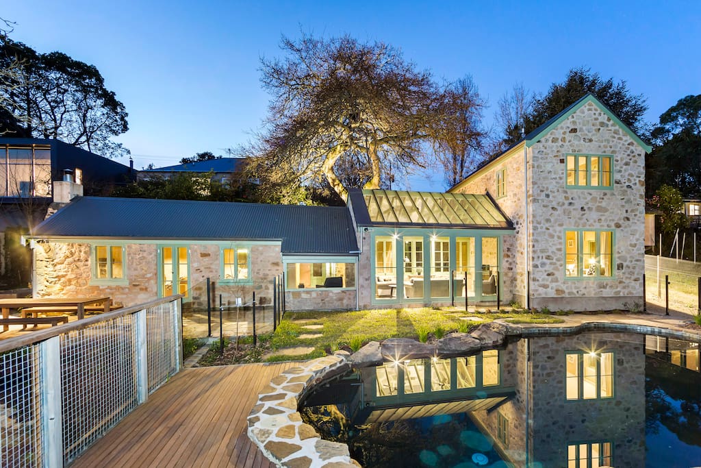 Heartwood's elevated position offers lovely views over the pool to the valley beyond.