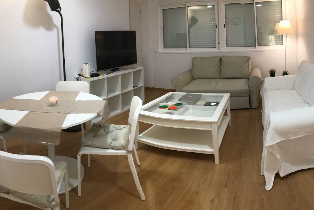 Double sofa bed at the back