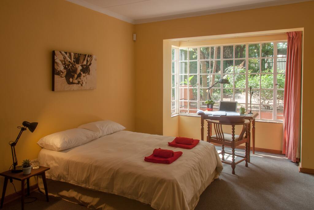 Second bedroom with north facing bay window.