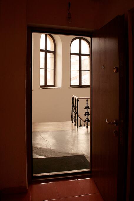 View towards the exit staircase