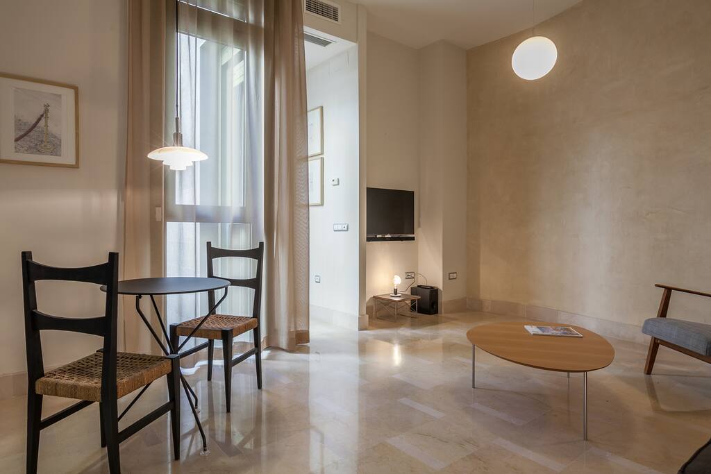 The living room.