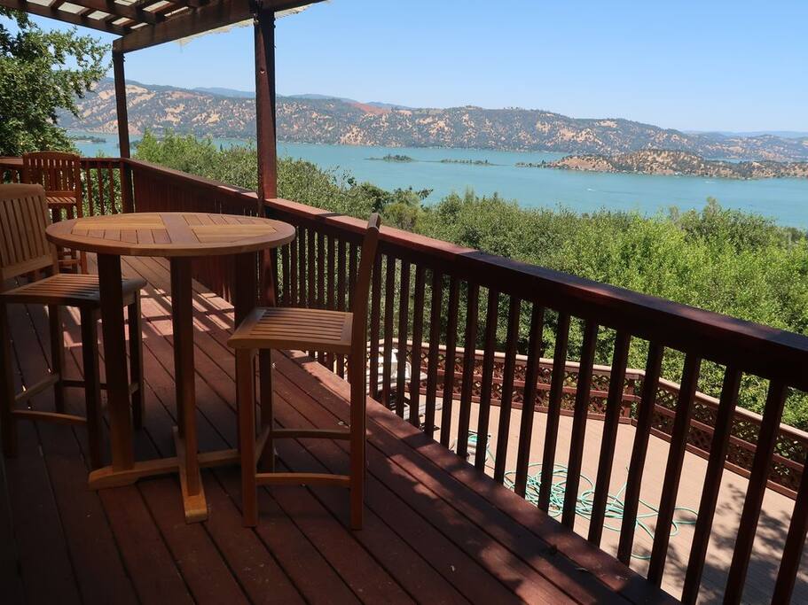 Upstairs balcony view of the lake