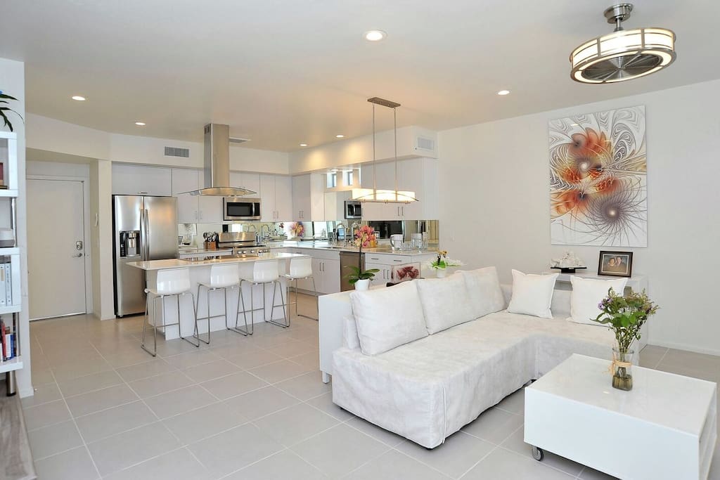 Living room and kitchen in one big open space