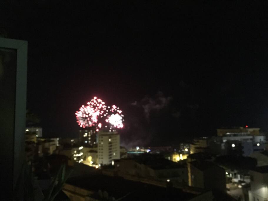 Nice view of The Port Hercule fireworks