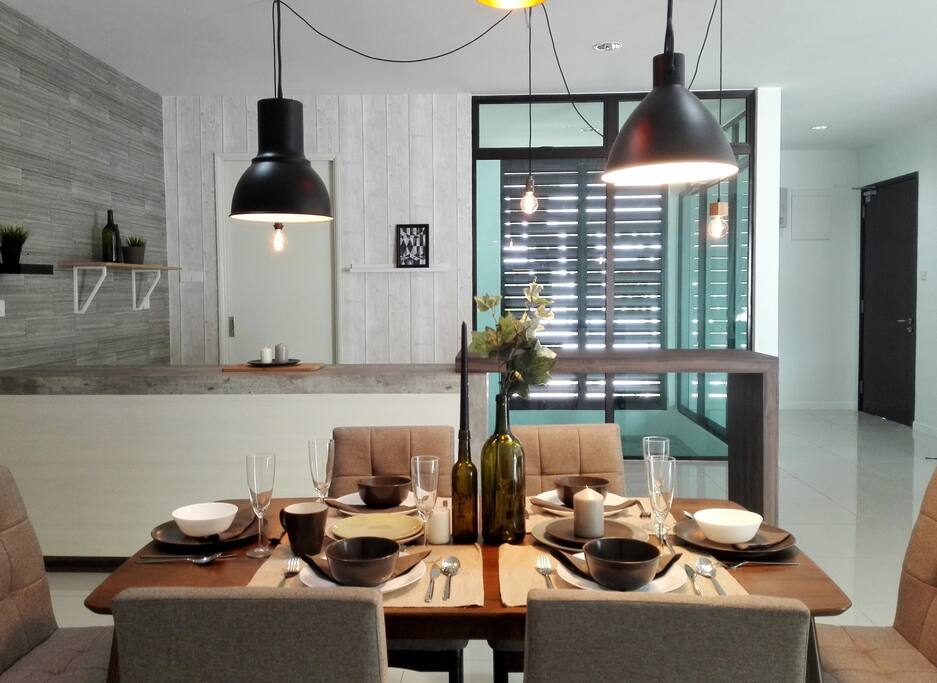 Dining over looking the bar counter