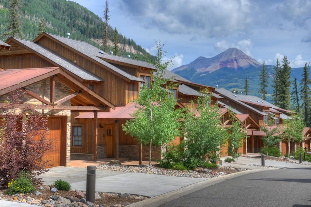 Summer mountain views from Durango Colorado vacation rental condo Black Bear Townhomes Purgatory Resort