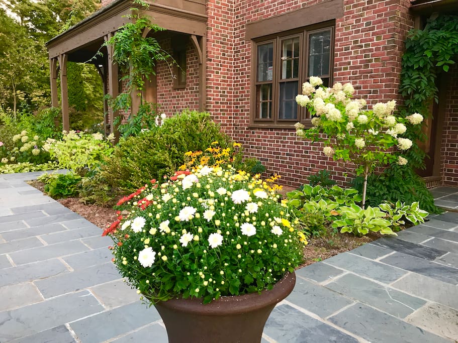 Walkway to front porch, September 2017.