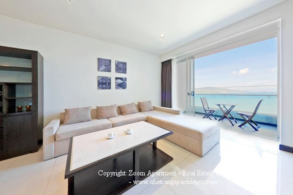 Comfortable sofa look the sea