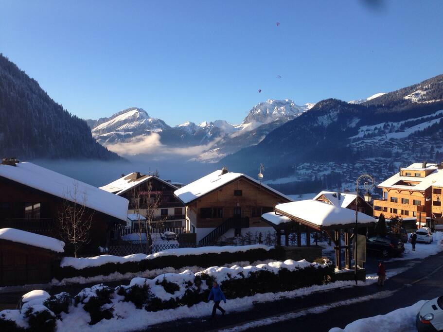 Vue du balcon en hiver