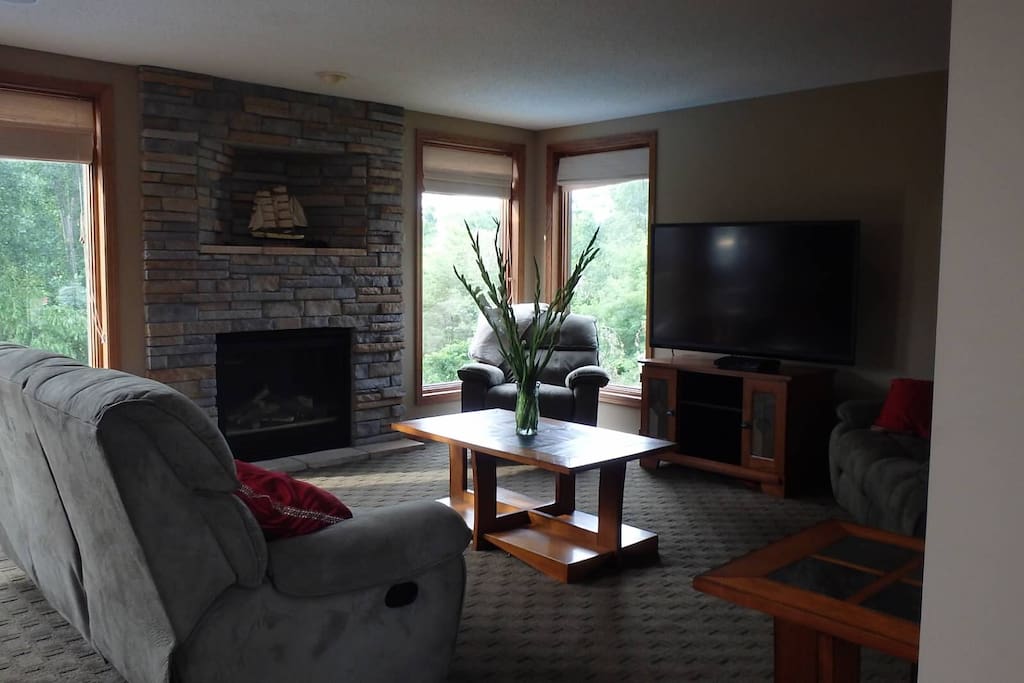 Living room attached to open kitchen floor plan.