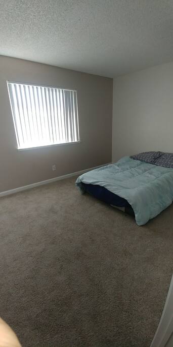Bedroom with double air mattress