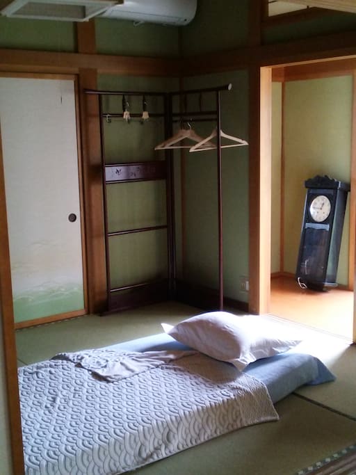 Japanese style bedding on tatami-floor. It is much cozier than you would expect.