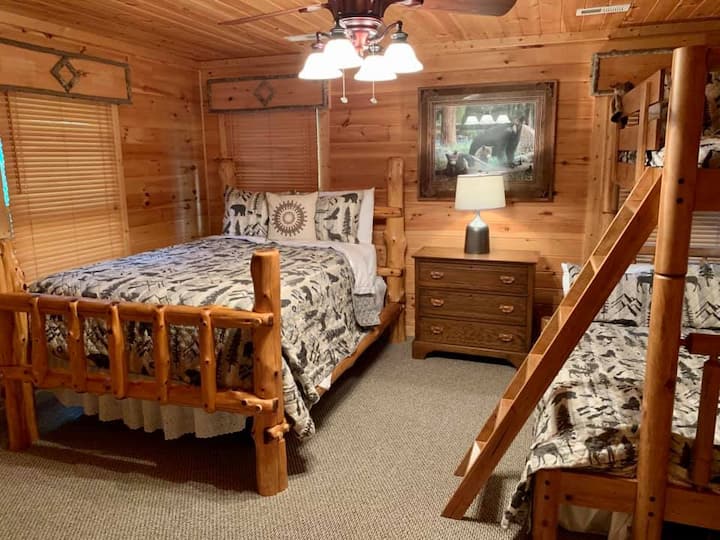 Bedroom #3.  Queen bed + Bunk (twin over full)