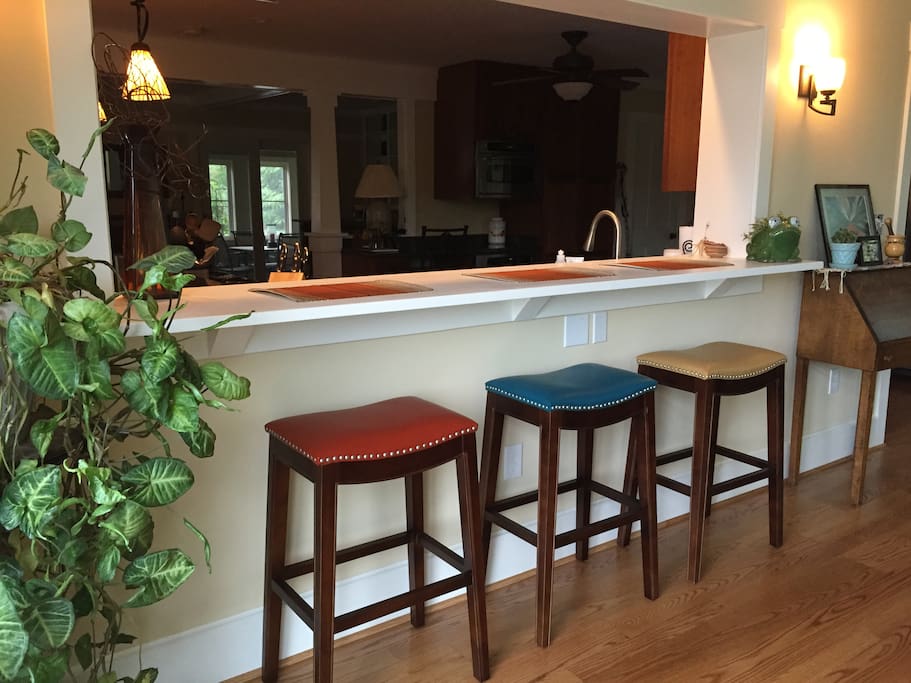 One of two counters surrounding kitchen