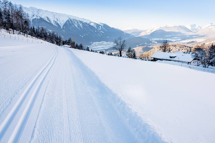 Kleine gemütliche Almhütte im Wald an der Loipe