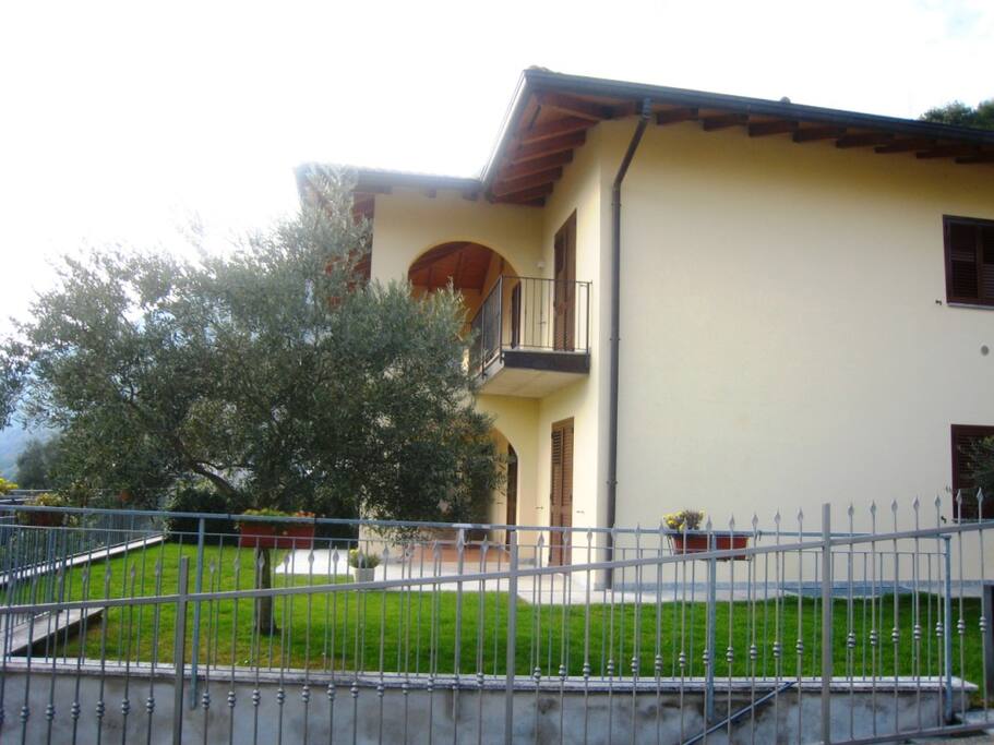 View of the apartment from the off-street parking area