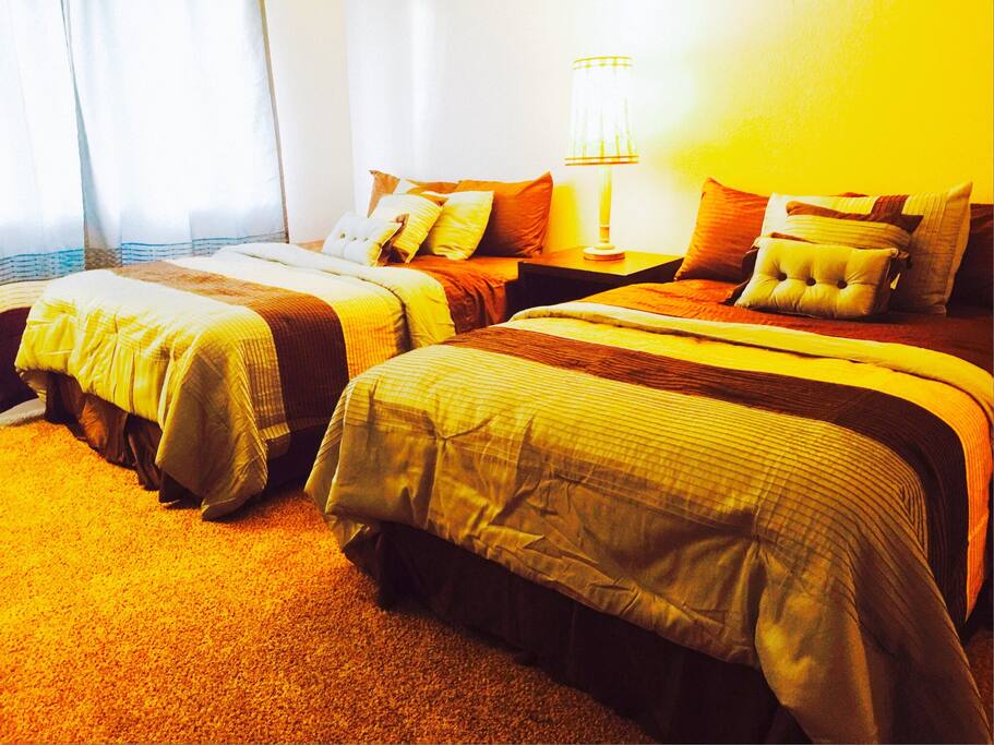 Master Bedroom with 2 Queen size Sealy Beautyrest double Pillow Top Mattress