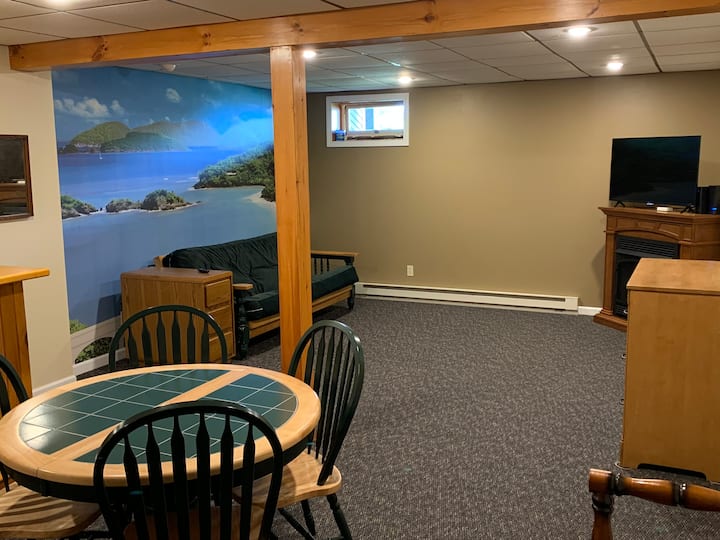 Inviting basement setup