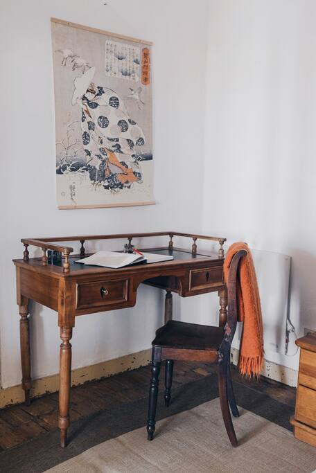 There is a small desk with the best Wi-Fi connection of the house!
