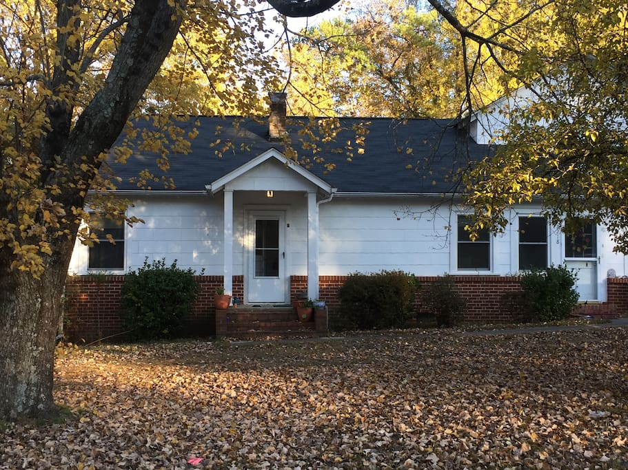 The building is a duplex. The available space is the left-hand unit (B), with its own driveway and entrance. Quiet neighborhood.
