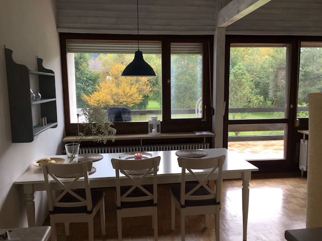 Neuhaus/Schliersee terrace and mountain view