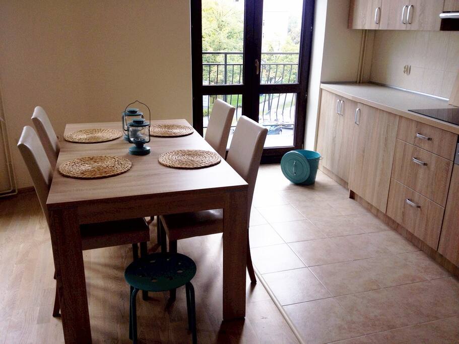 kitchen and dining room