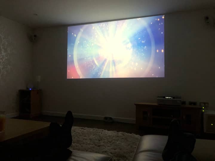 Projector in the 3rd living room area. Great movie nights with reclining sofa 