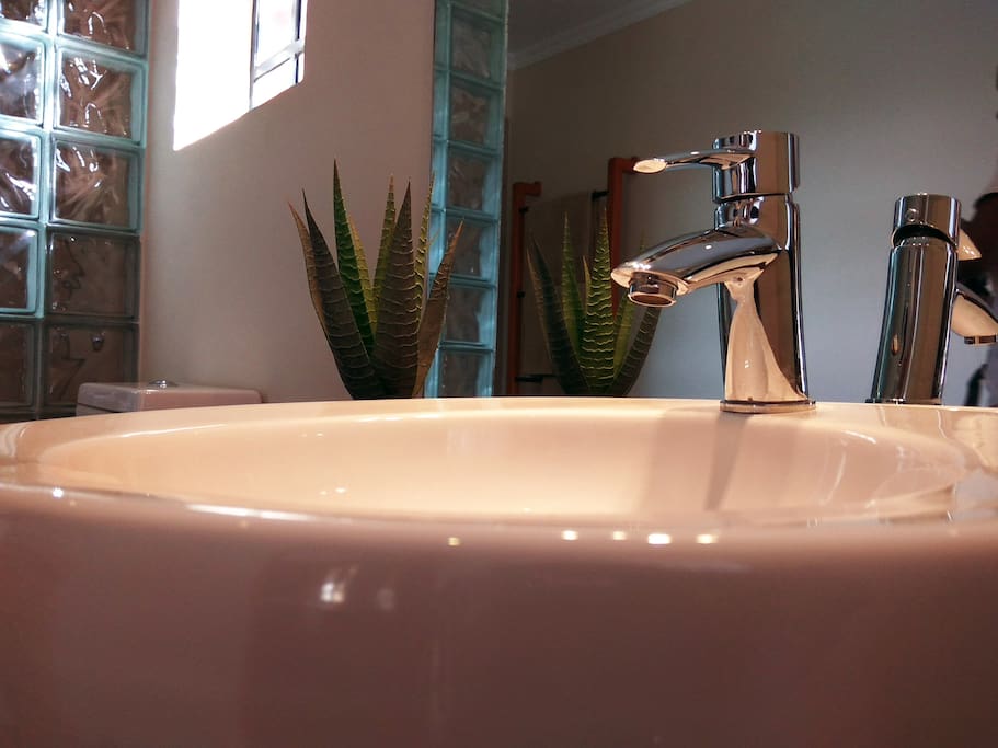 Porcelain sink in the bathroom
