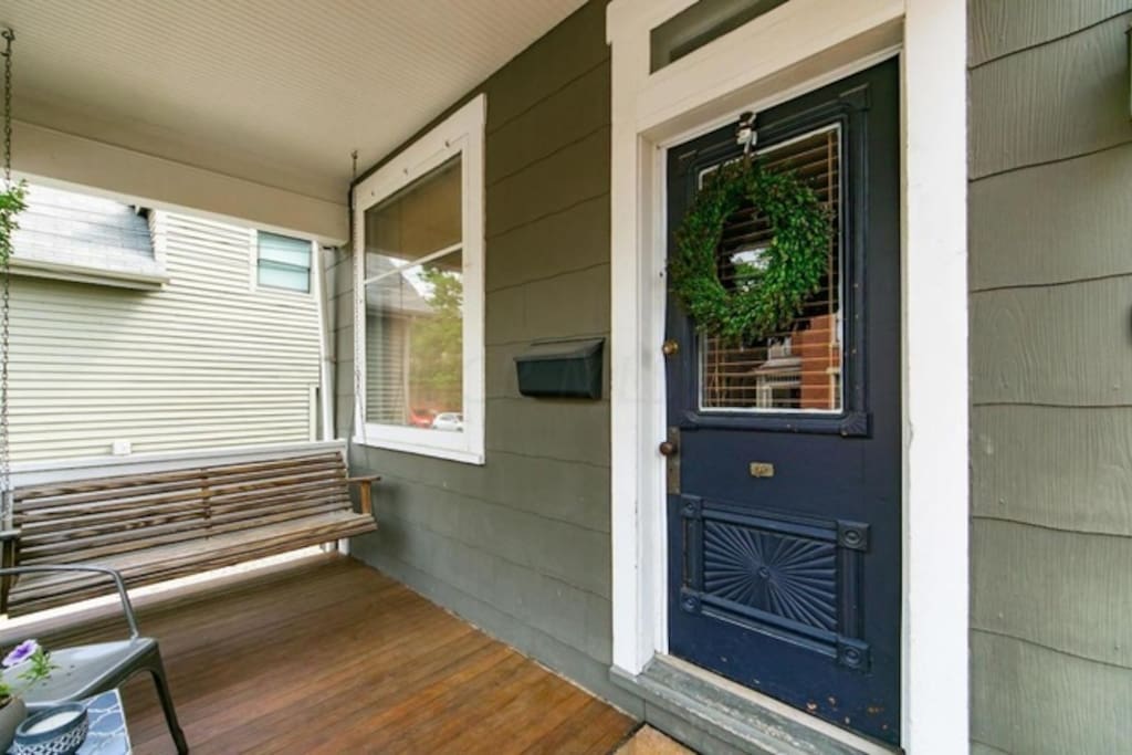 Front porch with swing