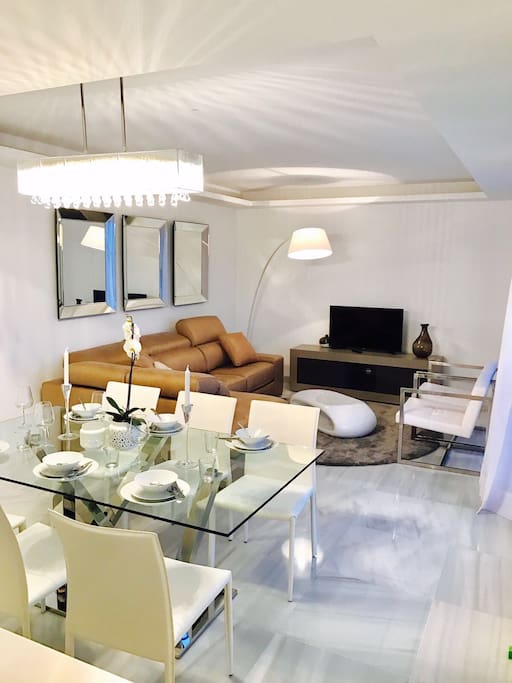Comfortable sofa and 42'' TV