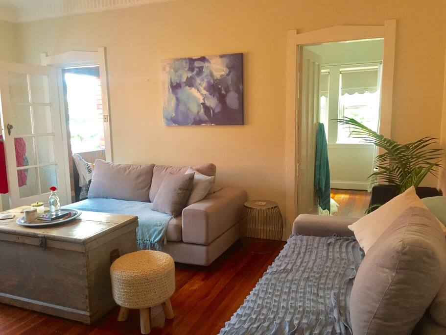 Living room and entrance to your private room