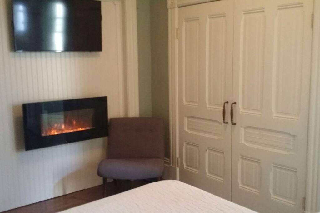 You're own media centre and fireplace makes your room so comfortable for your stay.