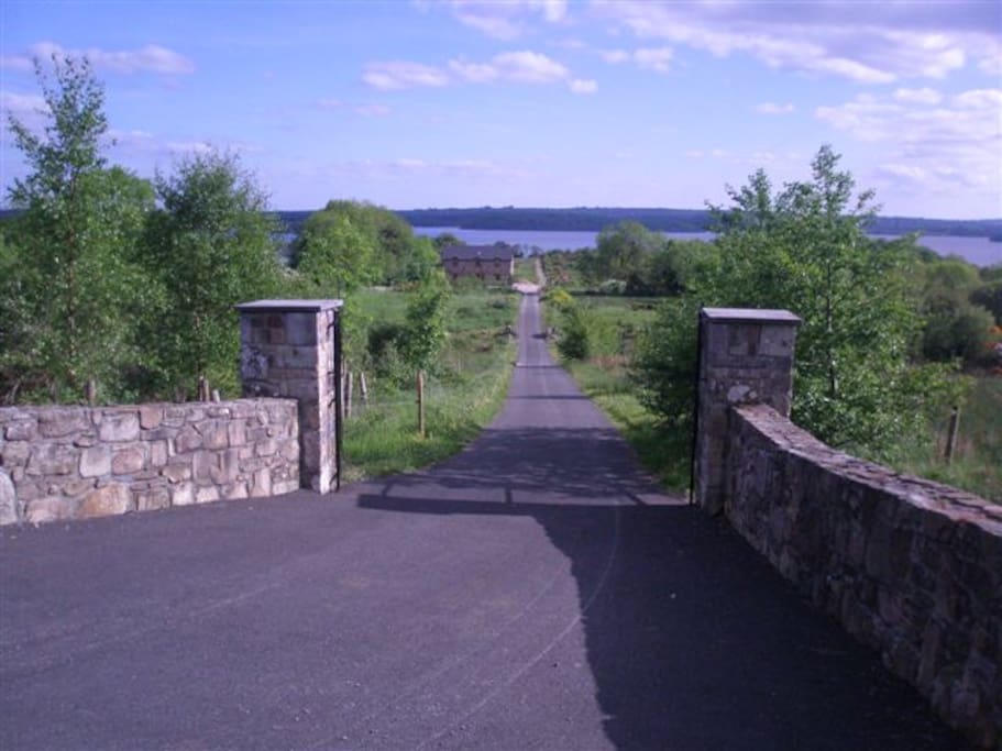 View from the Entrance which leads to the house and lake